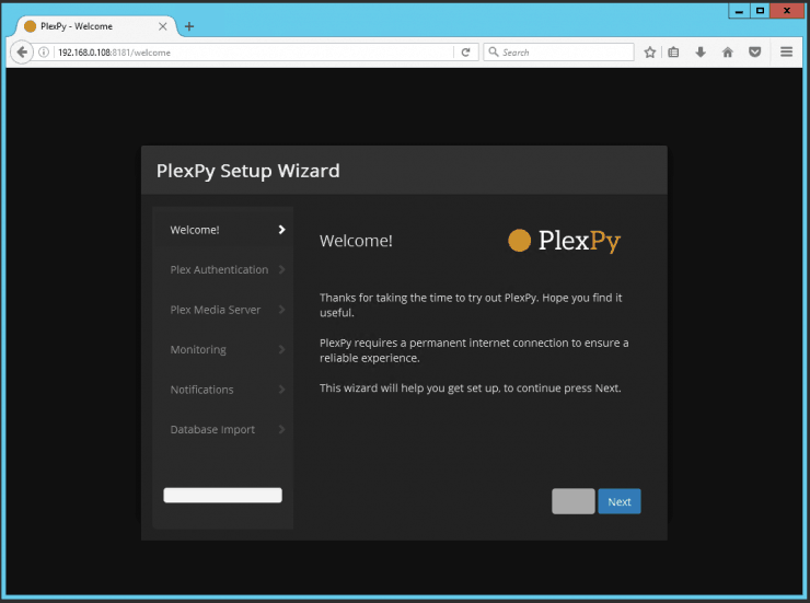 Установите PlexPy с помощью Docker - Отслеживайте использование Plex Media Server