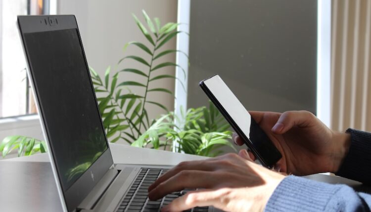 a person using a laptop